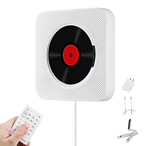 Wall-Mountable-CD-Player-WINSSES-HiFi-Speaker-with-Bluetooth-Remote-Control-USB-35mm-Headphone-Jack-AUX-inputoutput