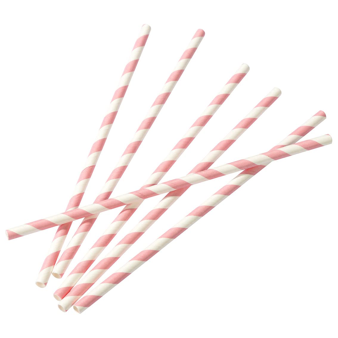 Talking Tables White and Pink Paper Recyclable Biodegradable Straws for Party Celebration Eco-Friendly Drinks Tableware, PKSTRAW, 1 x 7.5 x 22.5 cm