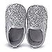 Voberry Baby Boy Girls Sequin Crib Shoes Toddler Soft Sole Anti-slip Outdoor Sneakers (0~6 Month, Silver)