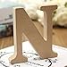 Andision Decorative Wood Letters, Hanging Wall 26 Letters Wooden Alphabet Wall Letter for Baby Name Girls Bedroom Wedding Brithday Party (N)