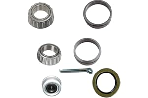 M-parts Trailer Bearing Repair Kit for 1-3/4 to 1-1/4 Inch Tapered #42 Spindle (6K Capacity) - Includes E-Z Lube Cap with Plug 1 Set Included