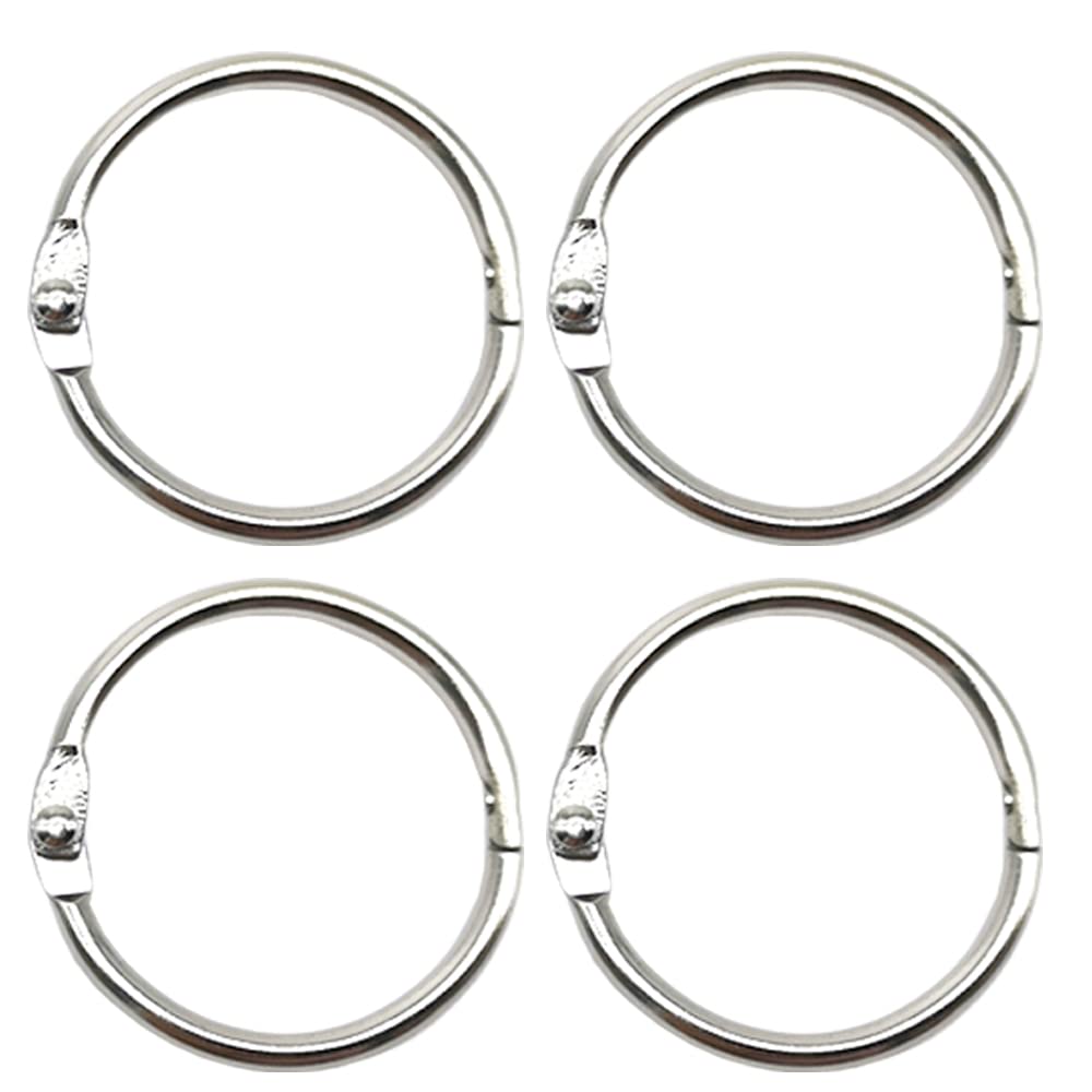 Ruidee 20 Pcs Silver Metal Binder Rings (45mm) for Loose Leaf, Flash Cards, Scrapbook, DIY