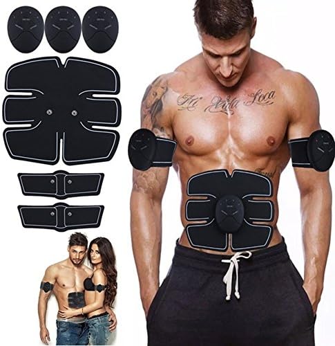 Ultimate Abs Stimulator Abdominal Toning Belt EMS Toner Body Muscle Trainer, Wireless Portable Unisex Fitness Training Gear Workout Home Office Fitness Equipment For Abdomen/Arm/Leg (New 6 pack black)
