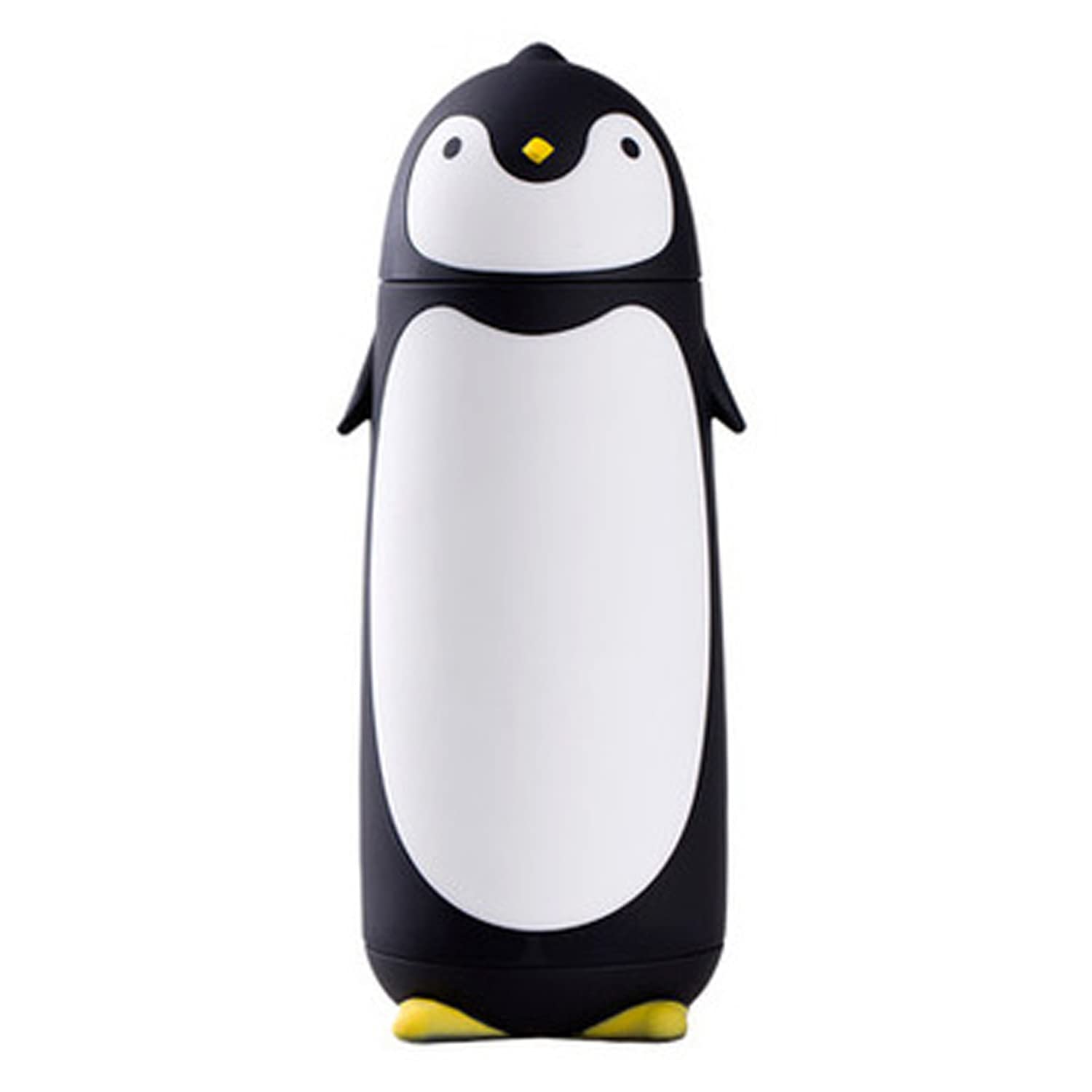 280ml Stainless Steel Cute Penguin Cup Bottle Flask vaccum Flask (Black)