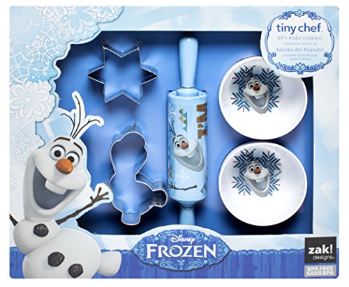 Zak! Designs 5-Piece Tiny Chef Cookie Baking Set with Olaf from Frozen