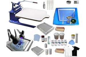 Techtongda Single Color Screen Printing Kit Bundle T-Shirt Hobby DIY Silk Screen Printing Press Exposure Unit