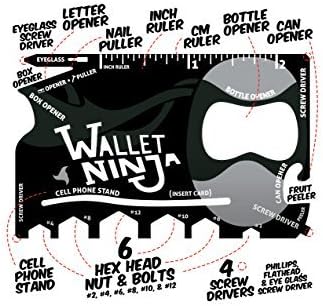 Wallet Ninja 18 in 1 Multi-purpose Credit Card Size Pocket Tool by Vante
