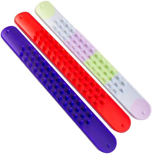 Spiky Slap Bracelets / Bands (3 Pack) - 100% Silicone Great Sensory and Fidget Toy - BPA Free / Phthalate Free /Latex-Free for Adults & kids with ADD/ADHD Autism, or Sensory issues - Reduces stress