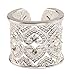 Naivo Retro Europe Style Rose Gold Plated Hollow Hears White Zircon Resizable Band Ringe (silver)