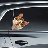 LEMONSODA Cat Car Window Decals Funny 3D Weatherproof Decals (Calico Cat)