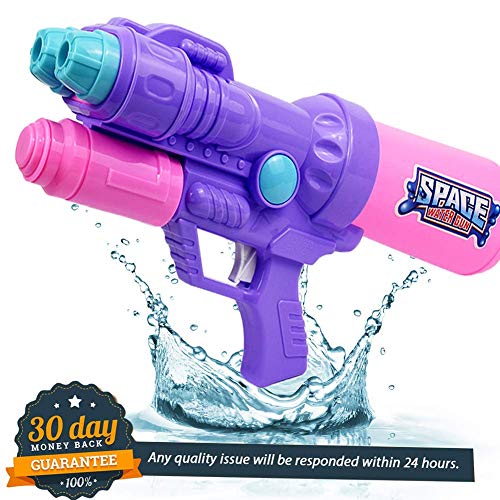 JUOIFIP 2 Pack Water Gun Super Water Blaster 2 Nozzles 1200cc High Capacity Pistol Squirt Gun Shoots 30-35 Ft Long Range Party Favor Summer Toys Swimming Pool Beach Sand Water Fight Toy Gun