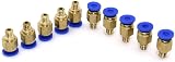 DollaTek PC4-M6 Straight Fitting Connector 10pcs M6 Thread for 4mm OD 3D view 3