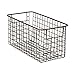 mDesign Metal Wire Food Storage Basket Organizer with Handles for Organizing Kitchen Cabinets, Pantry Shelf, Bathroom, Laundry Room, Closets, Garage - Concerto Collection - 4 Pack - Bronze