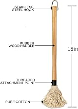 YFWOOD 18 Inch Barbecue Basting Mop with 3 Replacement Heads Wooden Handle view 5