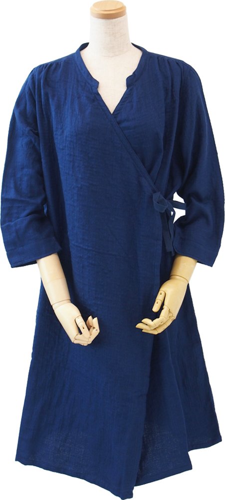 送料無料 内野 Uchino ウチノ マシュマロガーゼカシュクールワンピース M 着丈 100cm 身巾 54cm 裄丈 70cm B012mdkc ブルー ブルー Seminario Ekosbrasil Org