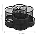 MyGift Rotating Black Metal Mesh Desktop Office Supplies Caddy with 7 Compartment for Pens, Pencils, Scissors and Accessories (Black)