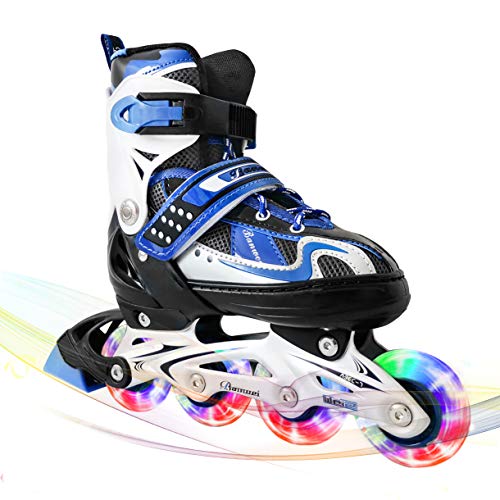 MammyGol Adjustable Inline Skates for Kids,Roller Skates with Featuring