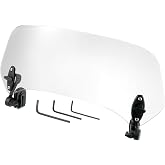 Motoforti 37cm Clear Lens Motorcycle Windshield, Adjustable Clip Wind Deflector Windshield Extension Universal Fit for Most Motorcycles &amp; Scooters
