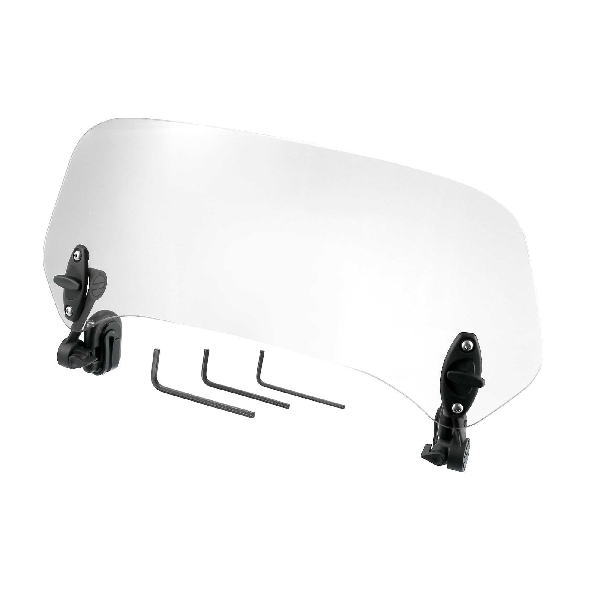 Photo 1 of Motoforti 37cm Clear Lens Motorcycle Windshield, Adjustable Clip Wind Deflector Windshield Extension Universal Fit for Most Motorcycles & Scooters