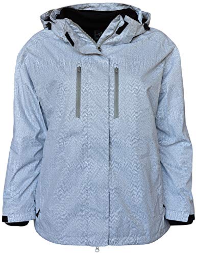 Pulse Women's Plus Extended Size 3in1 Boundary Snow Ski Jacket Coat (4X (26/28), Wht/GryZig)
