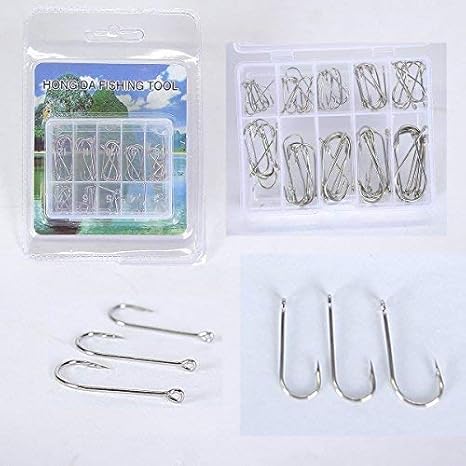 Soytich Anzuelos de pesca con gancho de ojo 80x en caja: Amazon.es: Deportes y aire libre