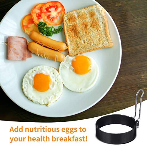 Egg Ring, ARTISTORE 2 Pack Round Egg Pancake Maker Mold, Stainless Steel Non Stick Metal Circle Shaper Mold, Household Kitchen Cooking Tool for Frying or Shaping Eggs, Egg Maker 3 Inch