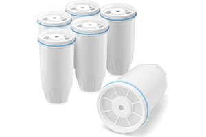 DESENRUIS Water Filter Replacement Compatible with Zero Pitcher and Dispenser ZR-001 ZR-017 ZR-004 ZP-006 ZD-013 ZS-008, Multi-Stage Filter System, Reduce Lead, Chromium, and PFOA/PFOS, Pack of 6