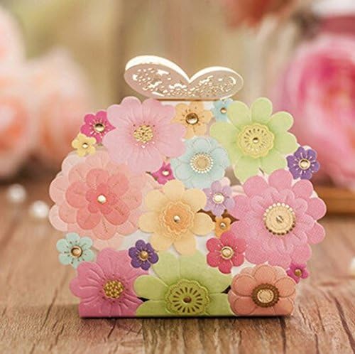 10pcs Wedding Favors Candy Box Paper Laser Cut Gift Boxes For Guests Mr Mrs Love Heart Party Decoration Candy Bar