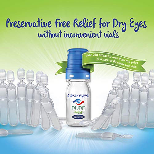 Clear Eyes | Pure Relief | Preservative Free Eye Drops | Dry Eyes | 0.34 FL OZ