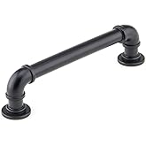 Richelieu Hardware BP2209128900 Steampunk Collection 5 1/16-inch (128 mm) Center-to-Center Matte Black Vintage Round Cabinet 