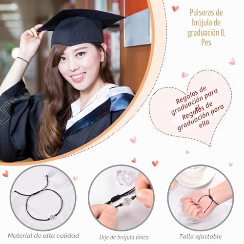 YELUWA 10/20 Pcs Graduation Gift For Him/Her, 2025 College Master Doctor Collège Graduation Bracelet Adjustable Adventure Begins Compass Bracelet For Colleagues Class Friend Son Daughter Girl