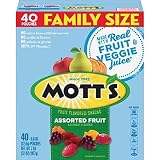 Mott's Fruit Snacks, Assorted Fruit Gluten Free Snacks, Family Size, 40 Count per pack, 32 Ounce