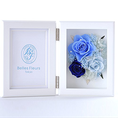 ハッピーフォトフレームs スワロタイプ B00ocgqs0yブルー スワロタイプ ブルー ロゴ台紙 プリフォトs プリザーブドフラワー 母の日 父の日 フォトフレーム 年間ランキング6年連続受賞