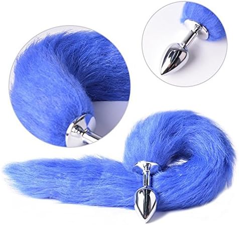 Liblimb Fox Tail Stainless Steel A nal B utt P lug-Blue(Large)