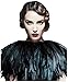 L'VOW Fashion Feather Cape Stole Black Shawl Iridescent