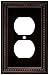 Brainerd 64410 Beaded Single Duplex Outlet Wall Plate / Switch Plate / Cover, Venetian Bronze
