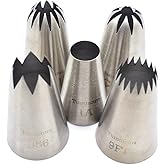 Piping tips large Cake Decorating tools, 5 pack Cake piping Nozzles Tips Kit - DIY Icing Nozzle Tool for Cupcakes