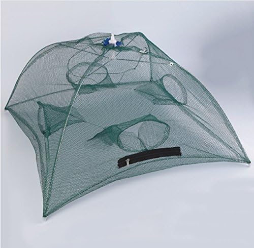 OUTAD Foldable Fishing Bait Net Trap Cast Dip Cage Crab Fish Minnow Crawdad Shrimp ,4 Hold
