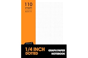 Dotted Graph Paper Notebook: 1/4 inch graph paper dots A4 8.5x11 size, 110 pages dot grid journal