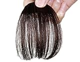 Remeehi Gorgeous Real Human Hair Flat Bangs/Fringe Hand Tied Bangs Mini Fashion Clip-in Hair Extension Dark Brown
