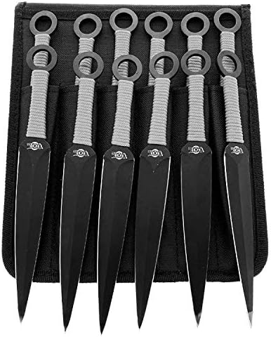 Amazon Com Shinobi And Com 12 Pcs Throwing Knives Kunai Set Red Black Blue For Collections Gifts Throwing Practices Black Sports Outdoors