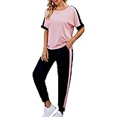 VIMPUNEC Women 2 Piece Outfits Summer Casual Lounge Sets Soft Sweatsuits Trendy Matching Sets