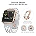 Fitbit Blaze Bands, UMTELE Sport Silicone Replacement Strap with Rose Gold Frame for Fitbit Blaze Smart Fitness Watch Silver/White
