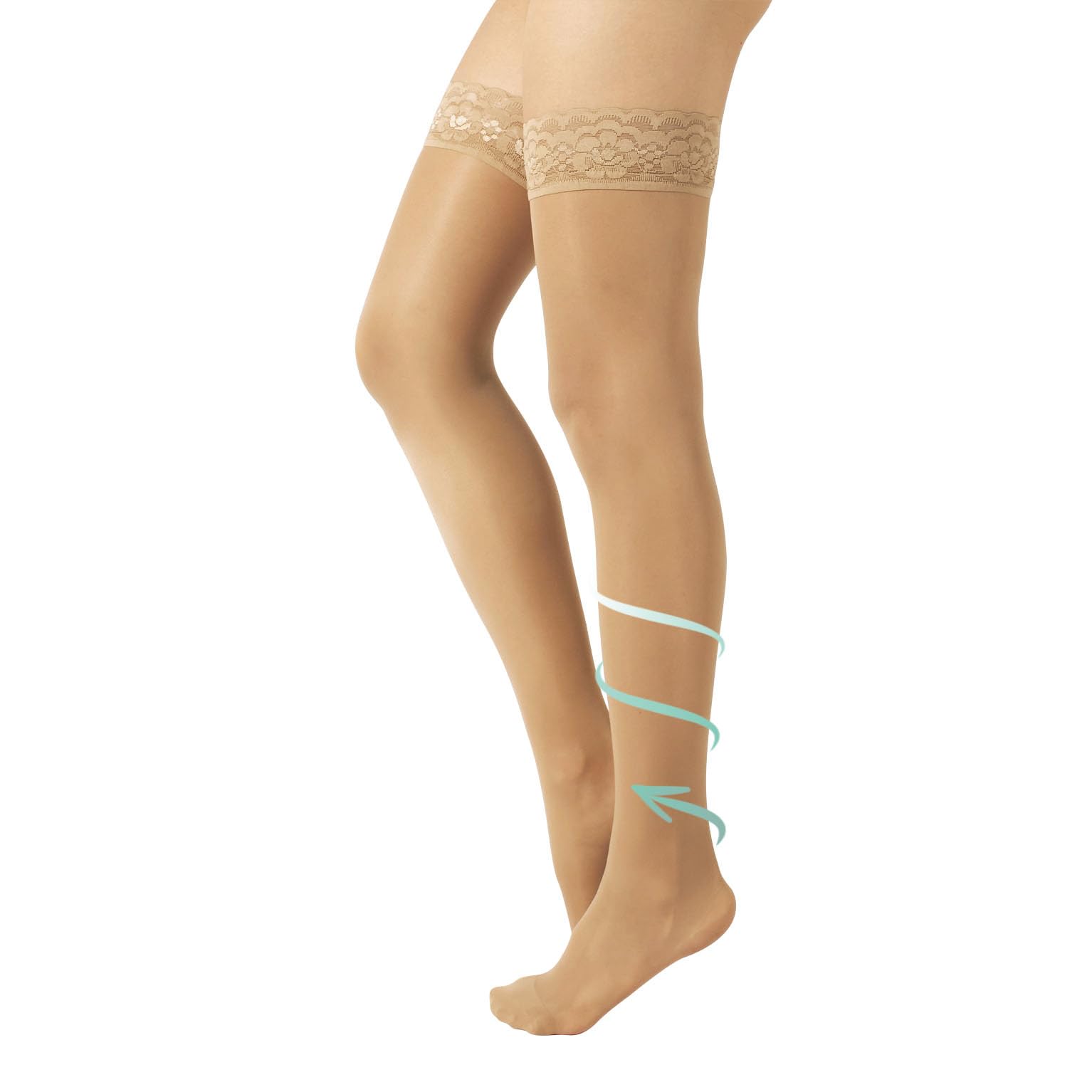 CALZITALY Women's Medical Support Hold Up | 10-14 Mm/Hg Graduated Compression Stocking | S, M, L , Xl | Black, Skin | Made in Italy (SKIN, S)