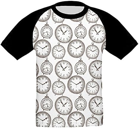 KissKid Vintage Pocket Watch with Numbers On It Design Chronometers Baby 3D Short Sleeve Raglan Tshirt 2 Toddler