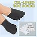 Medipaq Therapeutic Stretchy Gel Toe Socks - Eliminate Painful Pressure And Friction 1X Pair Black