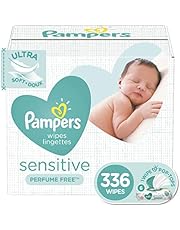 Baby Wipes, Pampers Sensitive 6X Pop-Top, Hypoallergenic and Dermatologist-Tested, 336 Count
