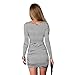 Englady Fashion Striped Deep V Neck Ruched Front Cross Bodycon Mini Dress