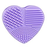 Misaky Silicone Fashion Egg Cleaning Glove MakeUp Washing Brush Silica Glove Scrubber Board Cosmetic Clean Tools (Purple)