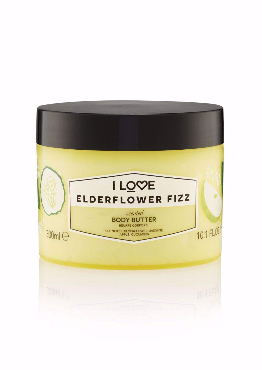 I Love Elderflower Fizz Scented Body Butter, Packed With Shea Butter & Coconut Oil to Regenerate & Nourish the Skin, 85% Naturally Derived Ingredients, VeganFriendly 330ml
